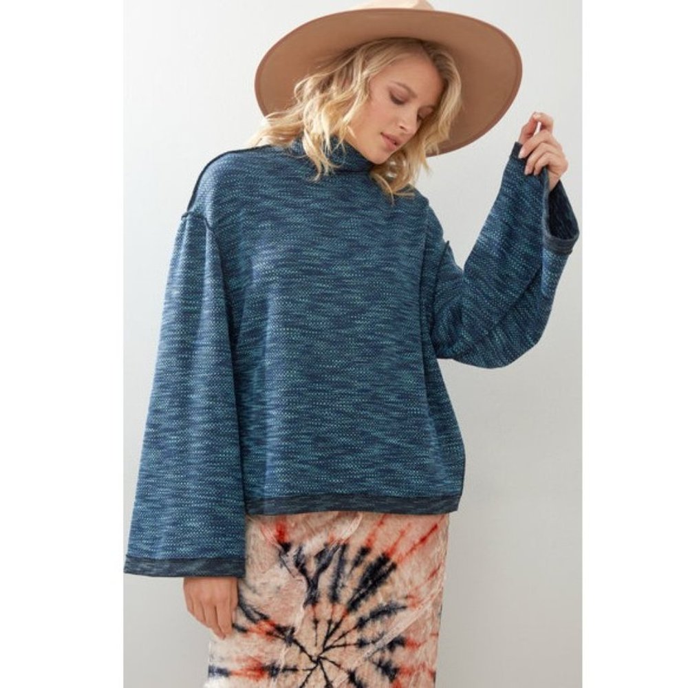 NWT Free People Sunny Days Turtleneck - Blue